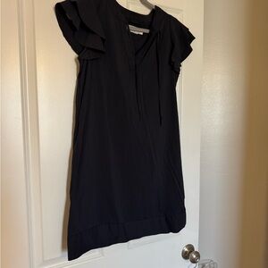 Vineyard Vines Black Dress with Ruffle Sleeves